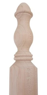 Wooden Corner Guard - 48in Long x 1 1/2in Wide - Traditional with Both Ends Turned - Soft Maple