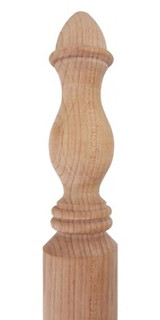 Wooden Corner Guard - 48in Long x 1 3/8in Diameter - Round Traditional Both Ends Turned - Soft Maple