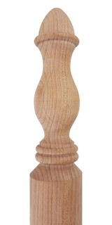 Wooden Corner Guard - 42in Long x 1 3/8in Diameter - Round Traditional with One End Turned - Soft Maple