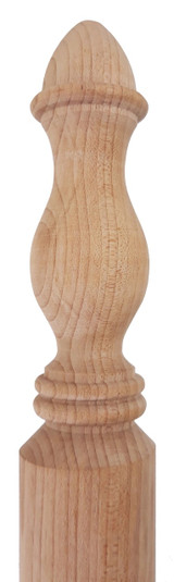 Wooden Corner Guard - 42in Long x 1 3/8in Diameter - Round Traditional with One End Turned - Soft Maple