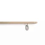 POWPRW, 3in x 1.5in x 3in - Wood Handrail with Round/Oval Grip, Stainless Steel Cantilever Brackets & Continuous Aluminum Retainer  -Acrovyn