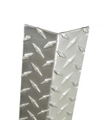 24in x 1.5in x 1.5in - 135 Degree, 125, Tread Brite, Mirror Finish, Aluminum Diamond Plate Corner Guard - 135 Degree