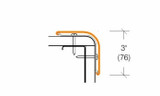 12ft x 3in, 90 Deg - CG-30 Bullnose Surface Mount Corner Guard - Pawling - Profile