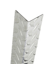 Aluminum Diamond Plate Corner Guard, 72in x 1in x 1in, 063 ga, 90 Degree, Basic, Diamond Plate, Satin 4 Brushed Finish Aluminum Diamond Plate Corner Guard, 72in x 1in x 1in, 063 ga, 90 Degree, Basic, Diamond Plate, Satin 4 Brushed Finish