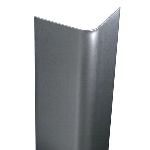 36'' x 2'' x 2'' - 90 Deg Bullnose, 18ga, Type 304, Satin #4 (Brushed) Finish, Stainless Steel Corner Guard