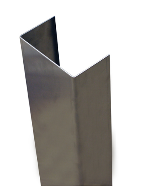 48in x 2in x 4.625in x 2in (Inside Dimensions)- 90 Deg, 16ga, Type 304, Satin #4 Finish, Stainless Steel End Wall Cap