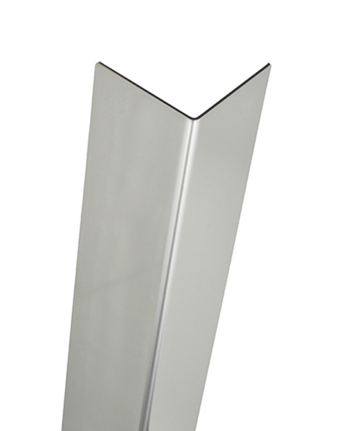 Stainless Steel Corner Guard, 24in x 4.5in x 4.5in, 16 ga, 90 Degree, Basic, Type 304, Mirror 8 Polished Finish