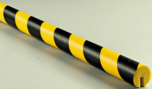 Round Edge Protector, 39.38in x 1.56in Slide-On, Non Adhesive, Black-Yellow Round Edge Protector, 39.38in x 1.56in Slide-On, Non Adhesive, Black-Yellow