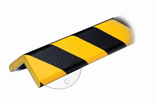 Corner Guard Protector, 39.38in x 2.56in with Steel Support, Black-Yellow Corner Guard Protector, 39.38in x 2.56in with Steel Support, Black-Yellow