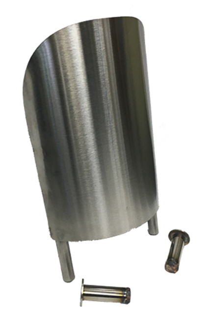 Removable - Floor Mounted - Stainless Steel Corner Guard, 16in x 8.5in Diameter, 12ga, Satin #4 Brushed Finish, With Floor Sleaves, ( Box of 2) Picture 1 Removable - Floor Mounted - Stainless Steel Corner Guard, 16in x 8.5in Diameter, 12ga, Satin #4 Brushed Finish, With Floor Sleaves, ( Box of 2) Picture 1