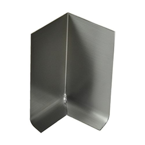 6'' x 2.5'' x 2.5'' - 3/8'' Radius, 20ga, Brushed Stainless Steel Base Molding (Inside Corner)