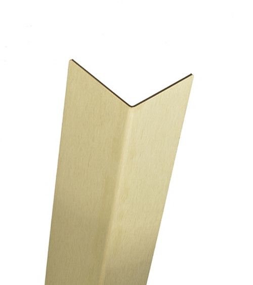 Brass Corner Guard, 108in x 0.5in x 0.5in, 063 ga, 90 Degree, Basic, Muntz, Satin 4 Brushed Finish