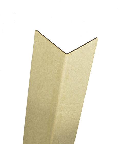 Brass Corner Guard, 48in x 0.75in x 0.75in, 040 ga, 90 Degree, Basic, Muntz, Satin 4 Brushed Finish