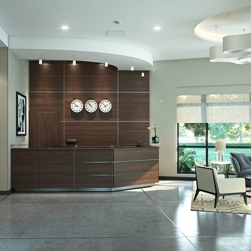 Palladium Square Edge Wall Panel System - Palladium Square Edge Panel Lobby