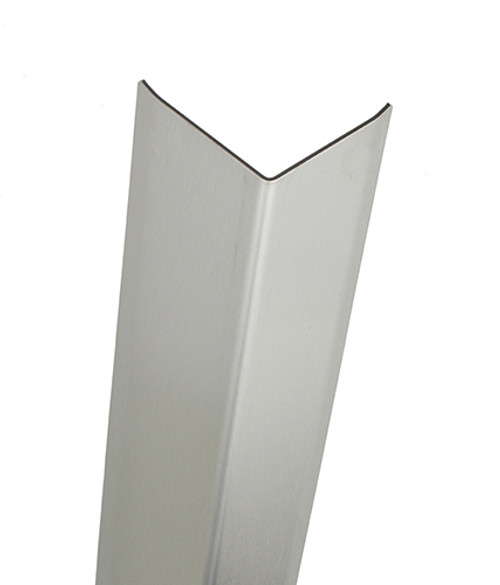 Stainless Steel Corner Guard, 48in x 2in, 16 ga, 90 Degree, w/Wings, Type 304, Satin 4 Brushed Finish