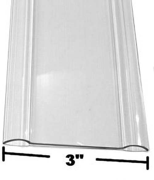 94in x 3in - Clear Lexan (Polycarbonate) Wall Guard (Chair Rail)