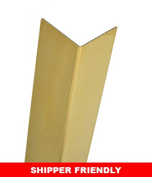 94in x 1.5in x 1.5in - 90 Deg, 063, Muntz, Mirror #8 (Polished) Finish, Brass Corner Guard
