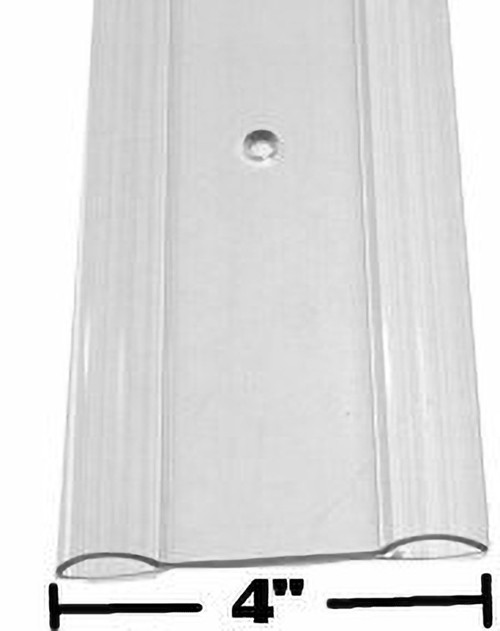 96in x 4in - Clear Lexan (Polycarbonate) Wall Guard (Chair Rail) w/Holes and Screws (7 Holes spaced 2.38in from the ends and every 18.25in on center)