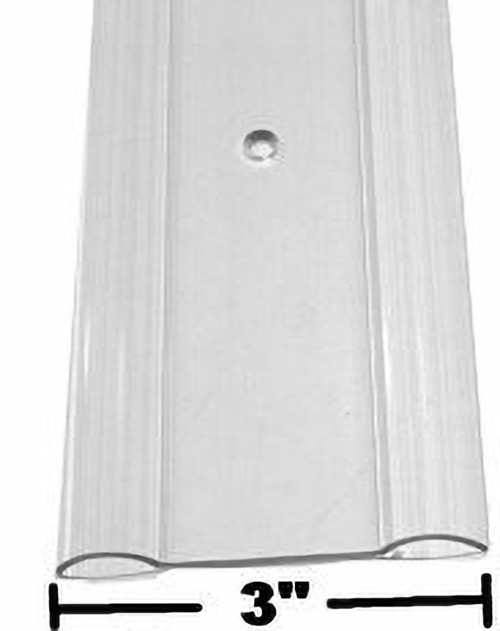 96in x 3in - Clear Lexan (Polycarbonate) Wall Guard (Chair Rail) w/Holes and Screws (7 Holes spaced 2.38in from the ends and ever 18.25in on center)