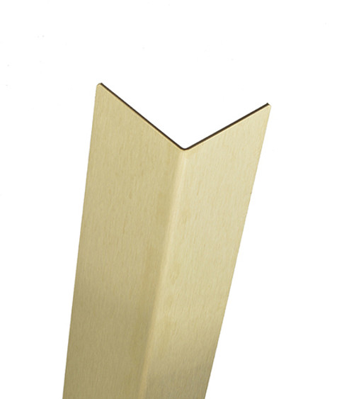 Brass Corner Guard, 24in x 0.75in x 0.75in, 063 ga, 90 Degree, Basic, Muntz, Satin 4 Brushed Finish