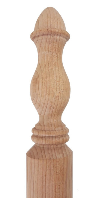 Wooden Corner Guard - 42in Long x 1 3/8in Diameter - Round Traditional With Both Ends Turned - Soft Maple