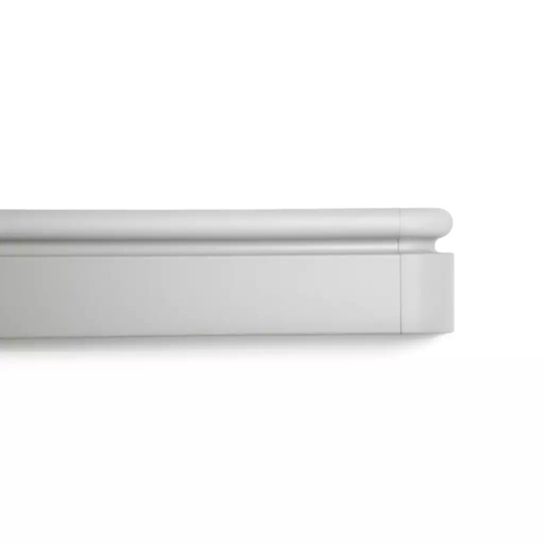 6.25in × 4in, 0.078in Thick PVC-Free Acrovyn® Shadowgrain Handrail/Crash Rail with 1.5in Round Wood Grip, High-Load Design, Continuous Outside Corners – CS Group