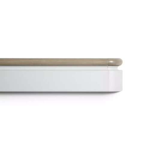 6.25in × 4in, 0.078in Thick PVC-Free Acrovyn® Shadowgrain Handrail/Crash Rail with 1.5in Round Wood Grip, Continuous Bumper & Continuous Outside Corners – CS Group