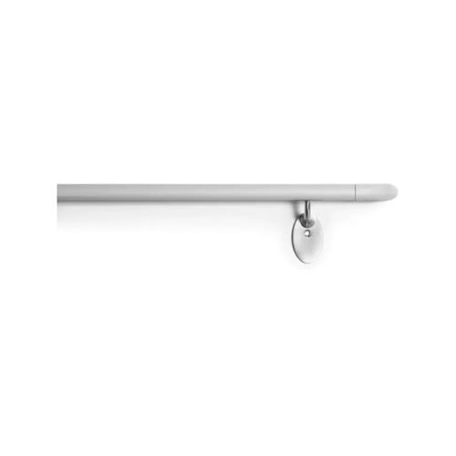 3in - 1.5in - 3in - Single-Line PVC-Free Acrovyn® Shadowgrain Handrail with Round/Oval Grip, Single Cantilevered Stainless Steel Brackets, Optional Caps & Splices, Continuous Aluminum Retainer - CS Group