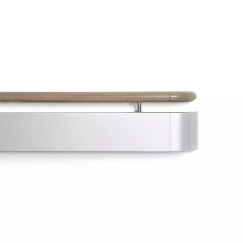 4in - 1.5in - 3in - PVC-Free Acrovyn® Shadowgrain Handrail with Round/Oval Grip, Stainless Steel Crash Rail, Dual Cantilevered Brackets & Continuous Aluminum Retainer - CS Group