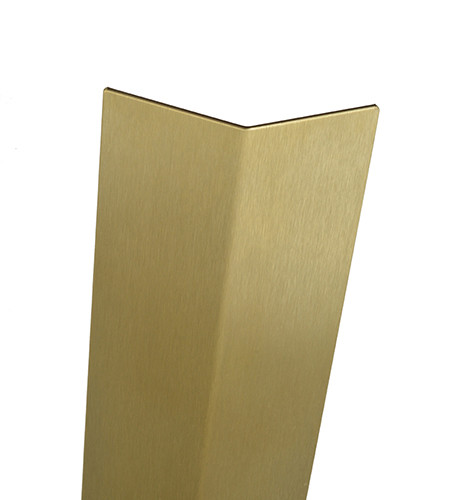 72in x 1in x 1in - 135 Degree, 040, Muntz, Satin #4 (Brushed) Finish, Brass Corner Guard - 135 Degree