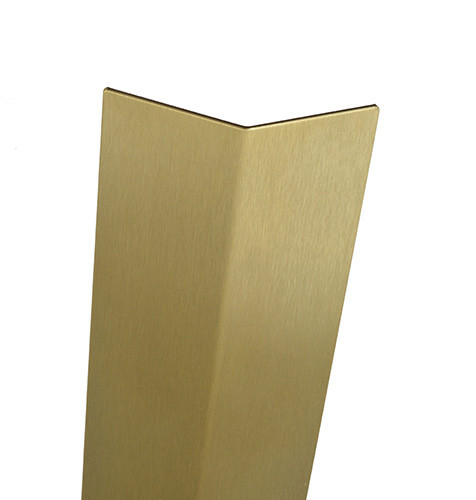 94in x 0.5in x 0.5in - 135 Degree, 040, Unlacquered, Satin #4 (Brushed) Finish, Brass Corner Guard - 135 Degree