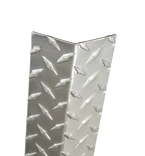 24in x 1.5in x 1.5in - 135 Degree, 125, Tread Brite, Mirror Finish, Aluminum Diamond Plate Corner Guard - 135 Degree
