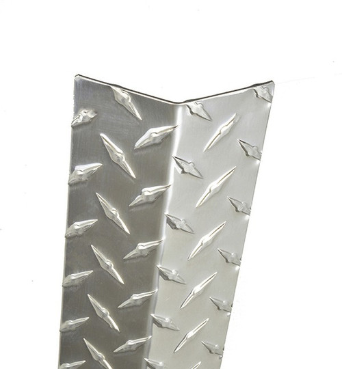 84in x 3.5in x 3.5in - 135 Degree, 125, Tread Brite, Mirror Finish, Aluminum Diamond Plate Corner Guard - 135 Degree