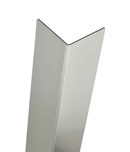 Stainless Steel Corner Guard, 60in x 3.5in, 14 ga, 90 Degree, Basic, Type 304, Satin 4 Brushed Finish Stainless Steel Corner Guard, 60in x 3.5in, 14 ga, 90 Degree, Basic, Type 304, Satin 4 Brushed Finish