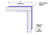 96in x 3in x 3in - 90 Degree, 125, Tread Brite, Mirror Finish, Aluminum Diamond Plate Corner Guard - Cad Drawing - Width