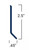 Traditional Vinyl Wall Base - .080in - 2.5in Height - Matching 4" Return - Inside Corner with a Toe (25 Pcs.) - Profile
