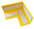 6.5" x 6.5" x 3" - 3-Sided TarpSaver Corner Guard, Safety Yellow with Magnetic Adhesion - Inside View with Magnets