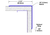 24in x 2.5in x 2.5in - 90 Degree, 125, Tread Brite, Mirror Finish, Aluminum Diamond Plate Corner Guard - Cad Drawing - Width
