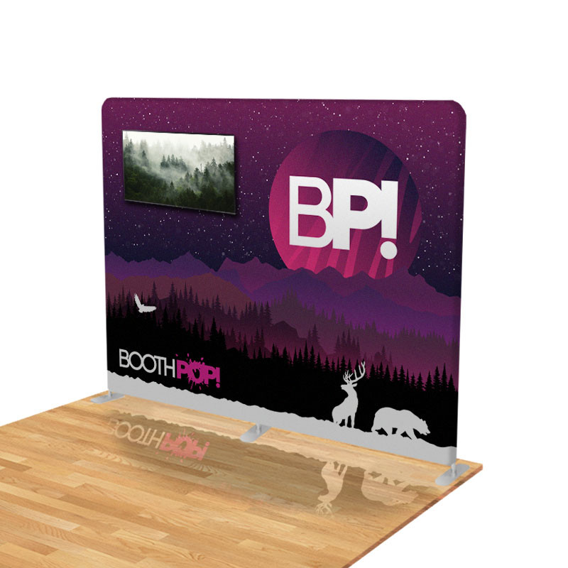 10ft. Urge Straight Fabric Tube Backdrop Display With TV/Monitor (POP10STV)