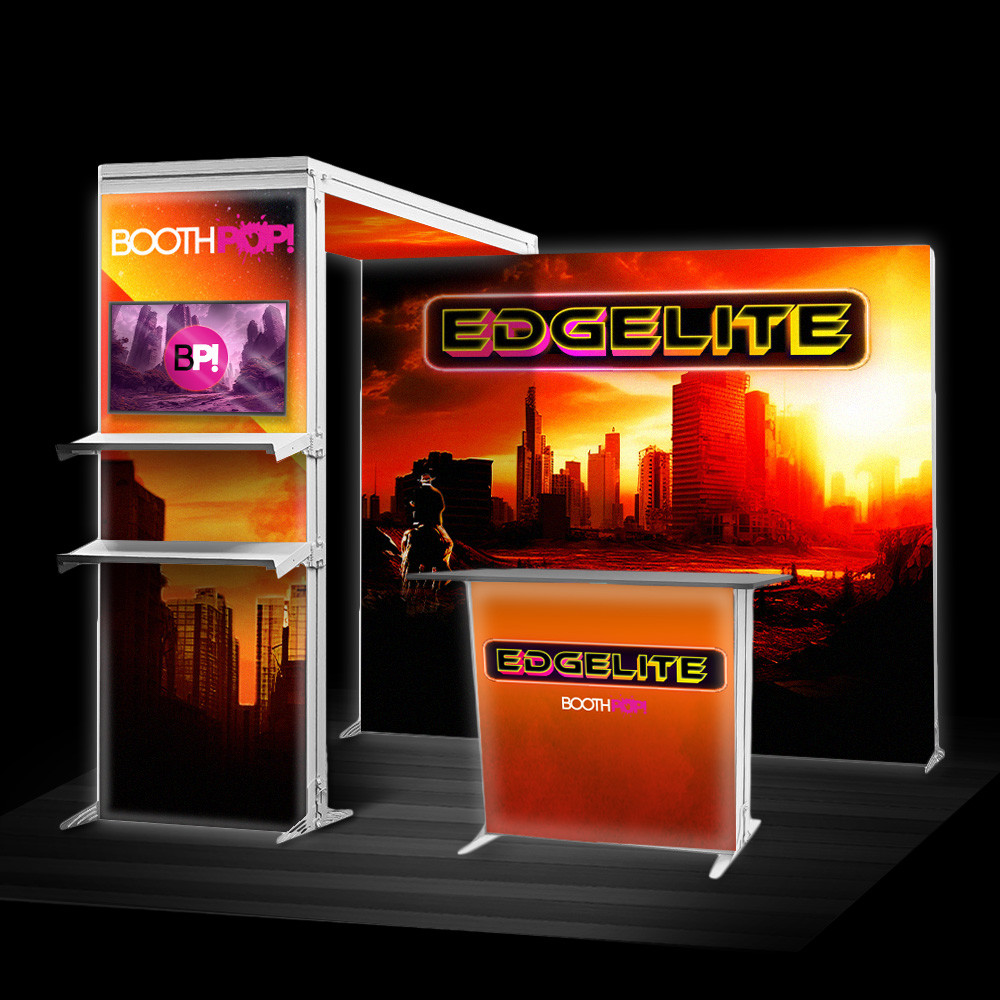 Edgelite 10x10 Backlit Trade Show Booth Kit Backdrop & Arch SEG Display ...