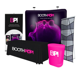 BoothPOP! Complete Trade Show Standard Booth Package (A) w/ Curved Tube Display BoothPOP! Complete Trade Show Standard Booth Package (A) w/ Curved Tube Display