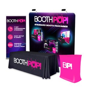 BoothPOP! Complete Trade Show Standard Booth Package (A) w/ Straight Tube Display