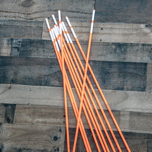 36" orange double reflective marking stakes