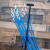 36" blue double reflective marking stakes with installation tool