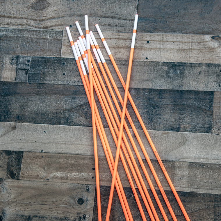 36" orange double reflective marking stakes