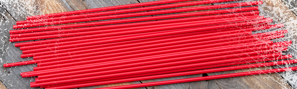 Snow Stakes Markers - Stack of Red Long Plastic Stakes