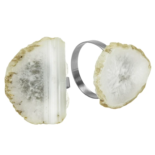 White/Agate Napkin Rings