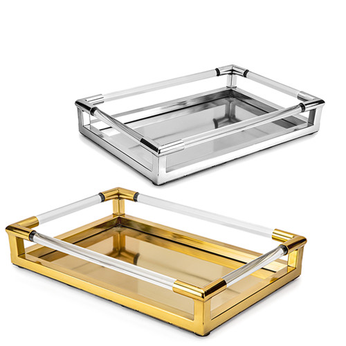 Handled Mirrored Tray
