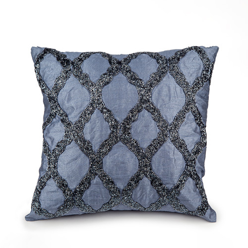 Beaded Grid Decorative Pillow