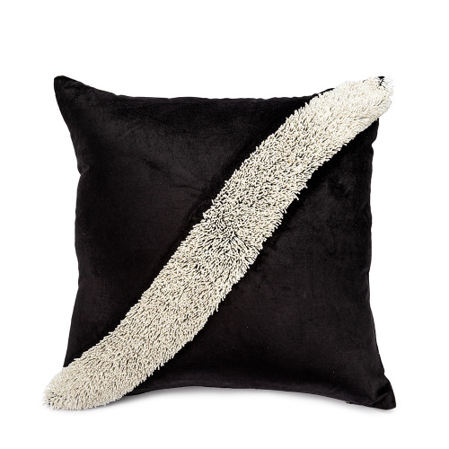 Callisto Home Glyes Beaded and Embroidered Velvet Decorative Pillow, 14 x  24